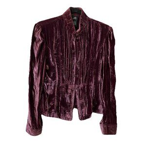 Y2K Jules & James Top Womens 8 Purple Crushed Velvet Whimsigoth Fairy